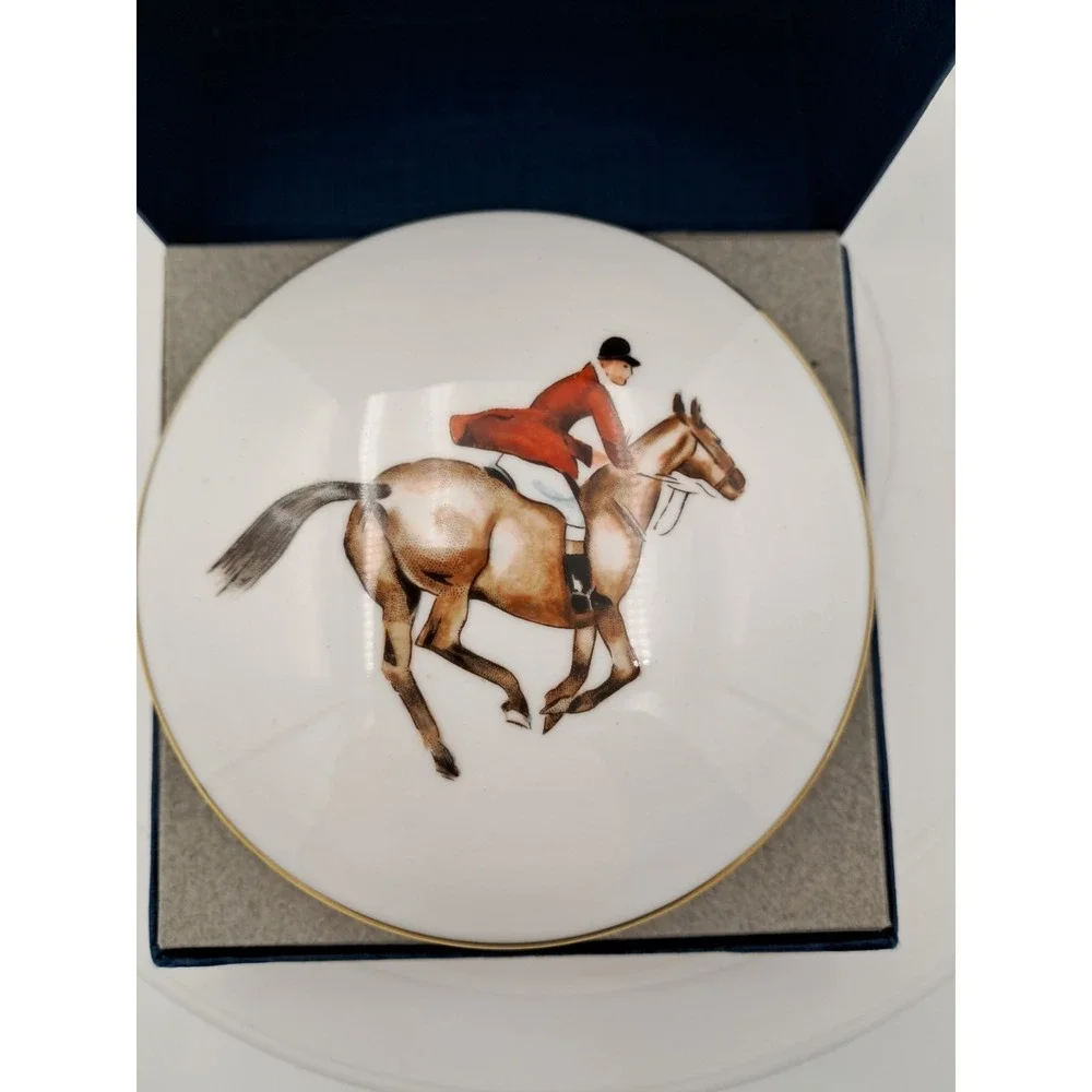 Royal Worcester Bone China‎ Foxhunt Design Trinket Bowl